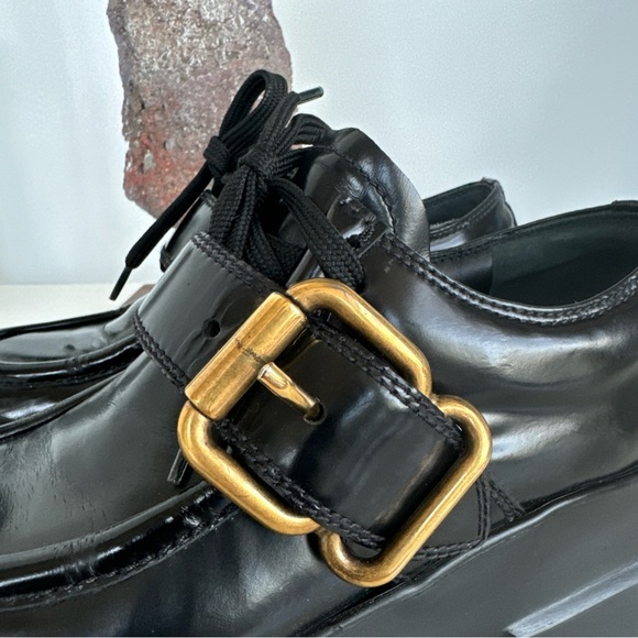 Prada Chunky Soled Derby Lace-up Loafers with Oversized buckle size 36 - Picture 4 of 16